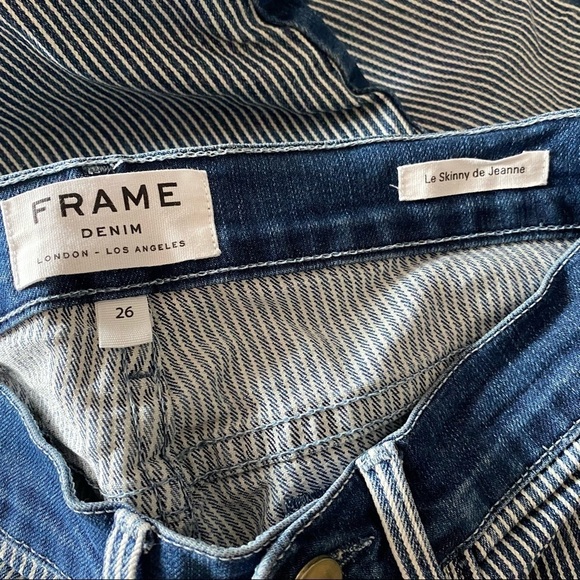 FRAME DENIM SZ 26 Le Skinny De Jeanne Striped Jean - Picture 5 of 6